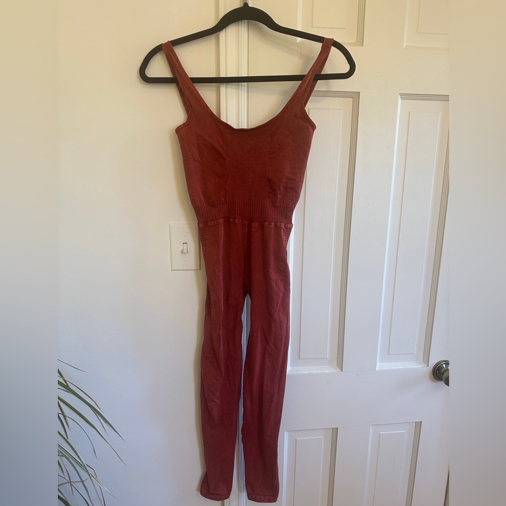 Free People Good Karma Onesie rust red
